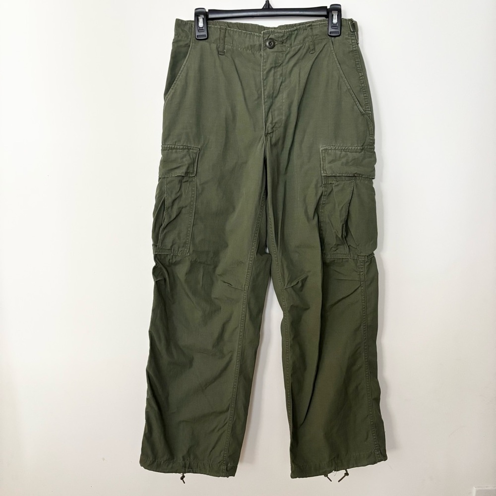 VTG 60s Vietnam Combat Army Pants OG-107 Cargo Rip Stop Poplin Tropical Small